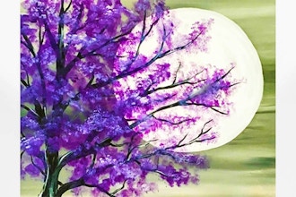 Paint Nite: Purple Tree in Moonlight